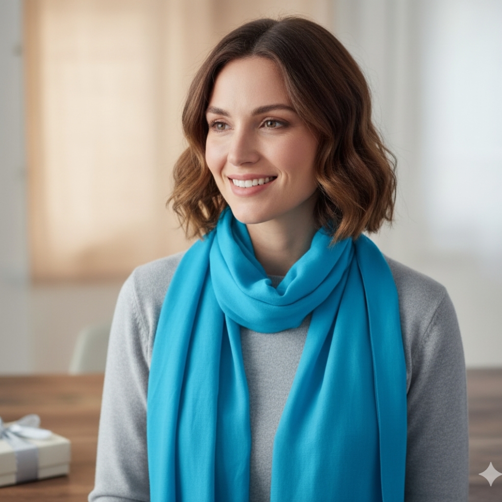 Italian Silk Blue Nautical Scarf